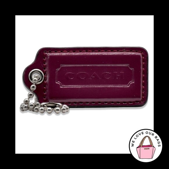 2.5" COACH Magenta Dark Pink Patent Leather Key Fob Bag Charm Keychain Hang Tag - Picture 1 of 1
